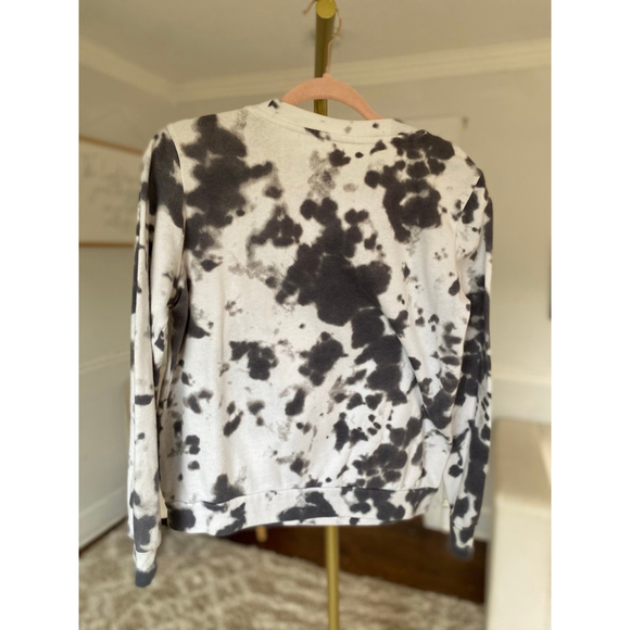 Anthropologie Def Leppard Graphic Pullover Sweatshirt Cropped Tie Dye Concert S - Picture 3 of 5